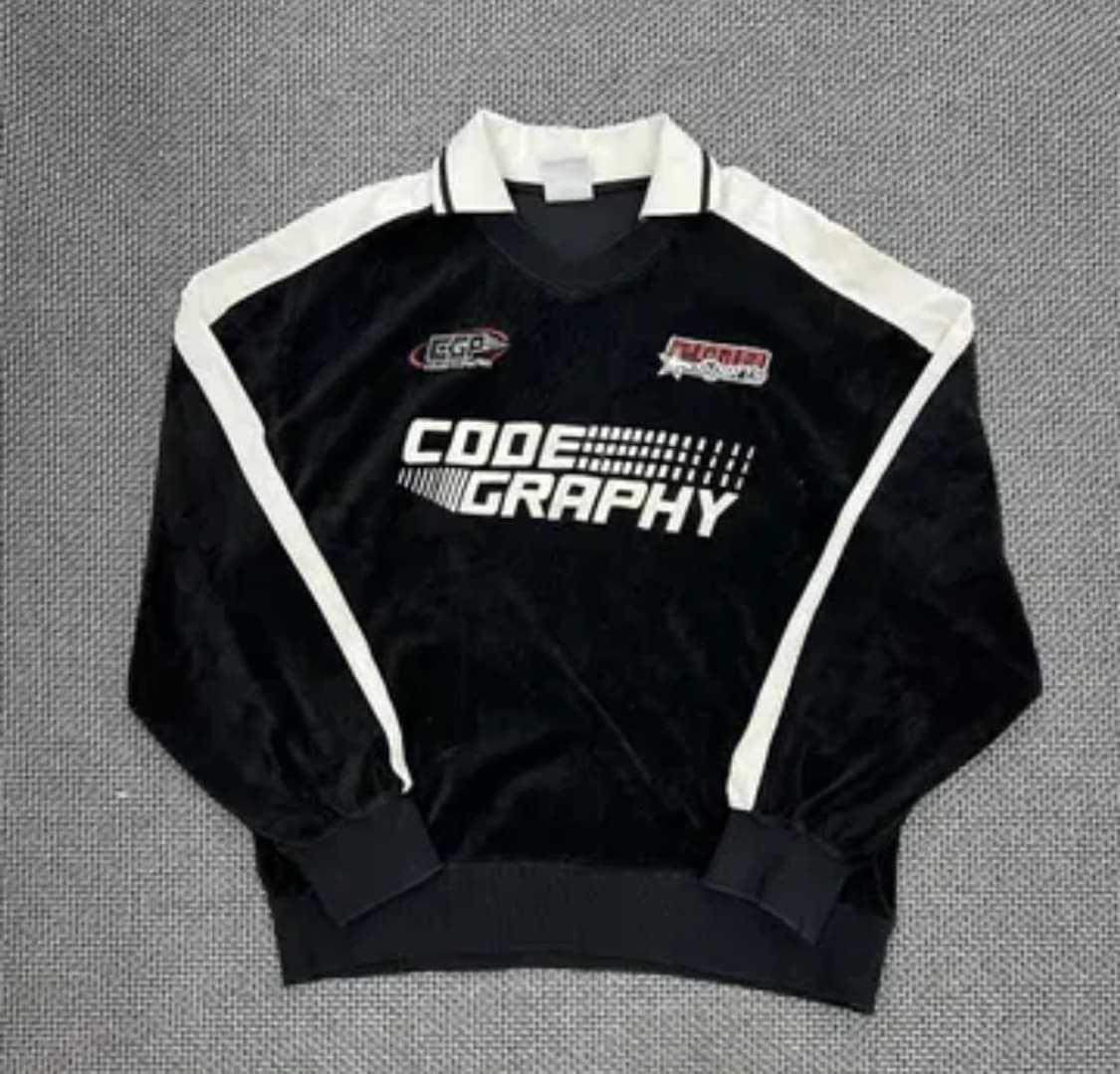 코드그라피 벨벳 벨루어 카라 맨투맨 상품이미지1