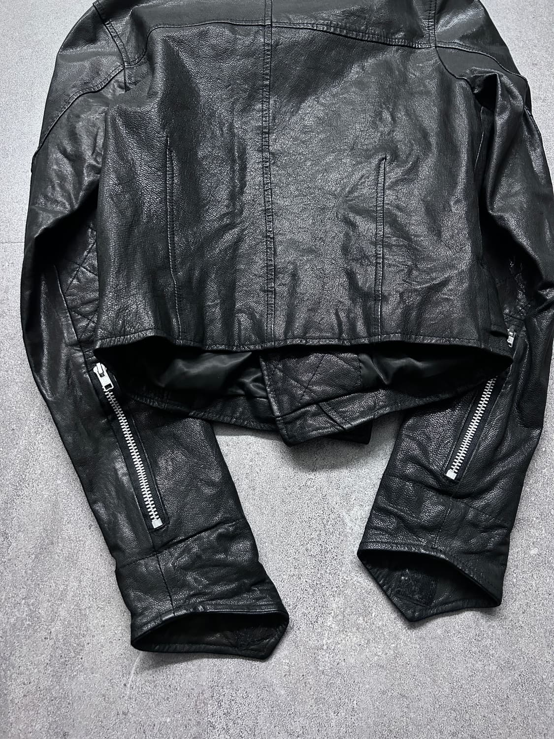 206 비대칭 사선 하이넥 램스킨 자켓 상품이미지8