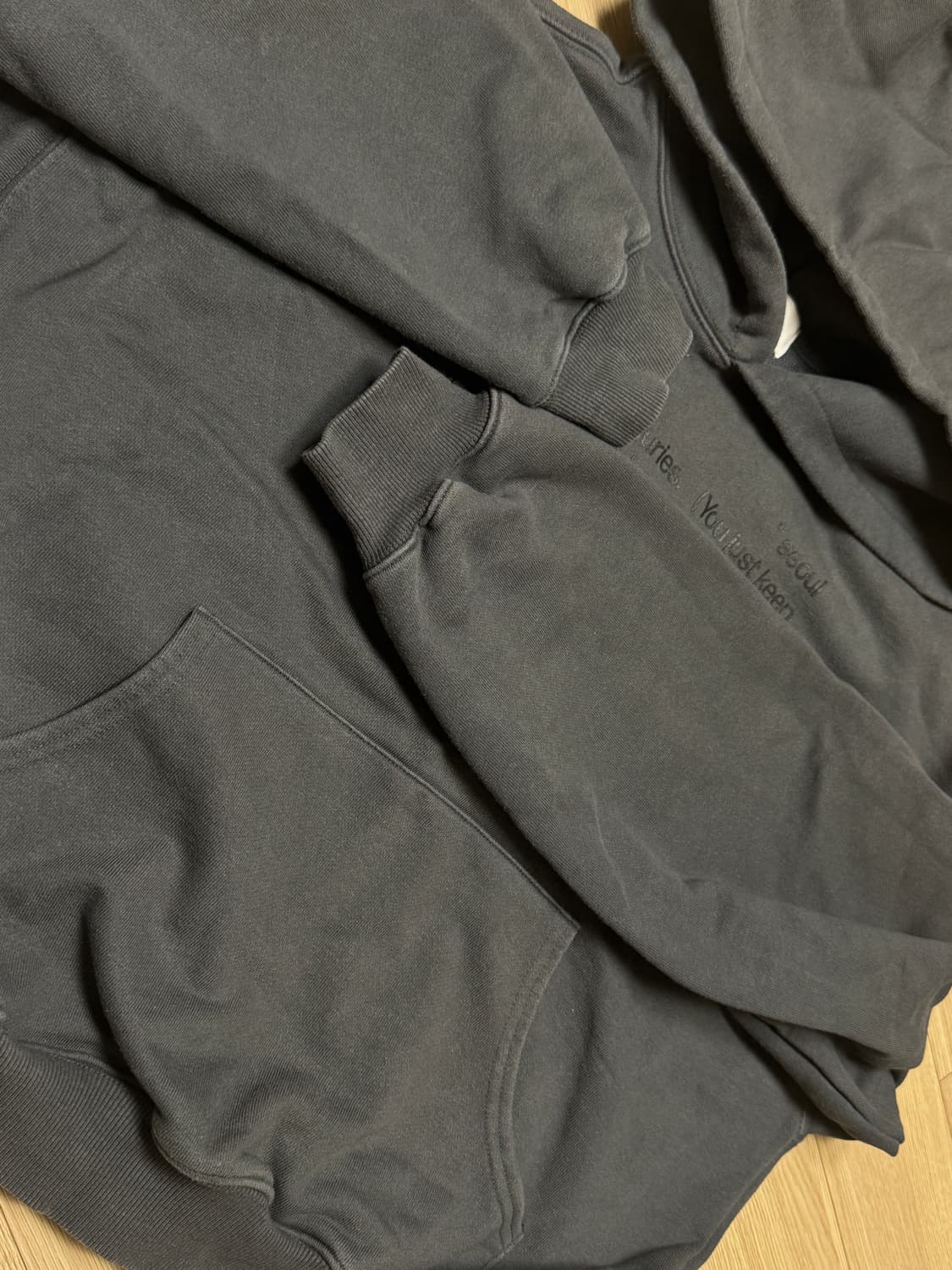 미세키서울 후드24FW Quote sweat hoodie CHARCOAL 상품이미지4