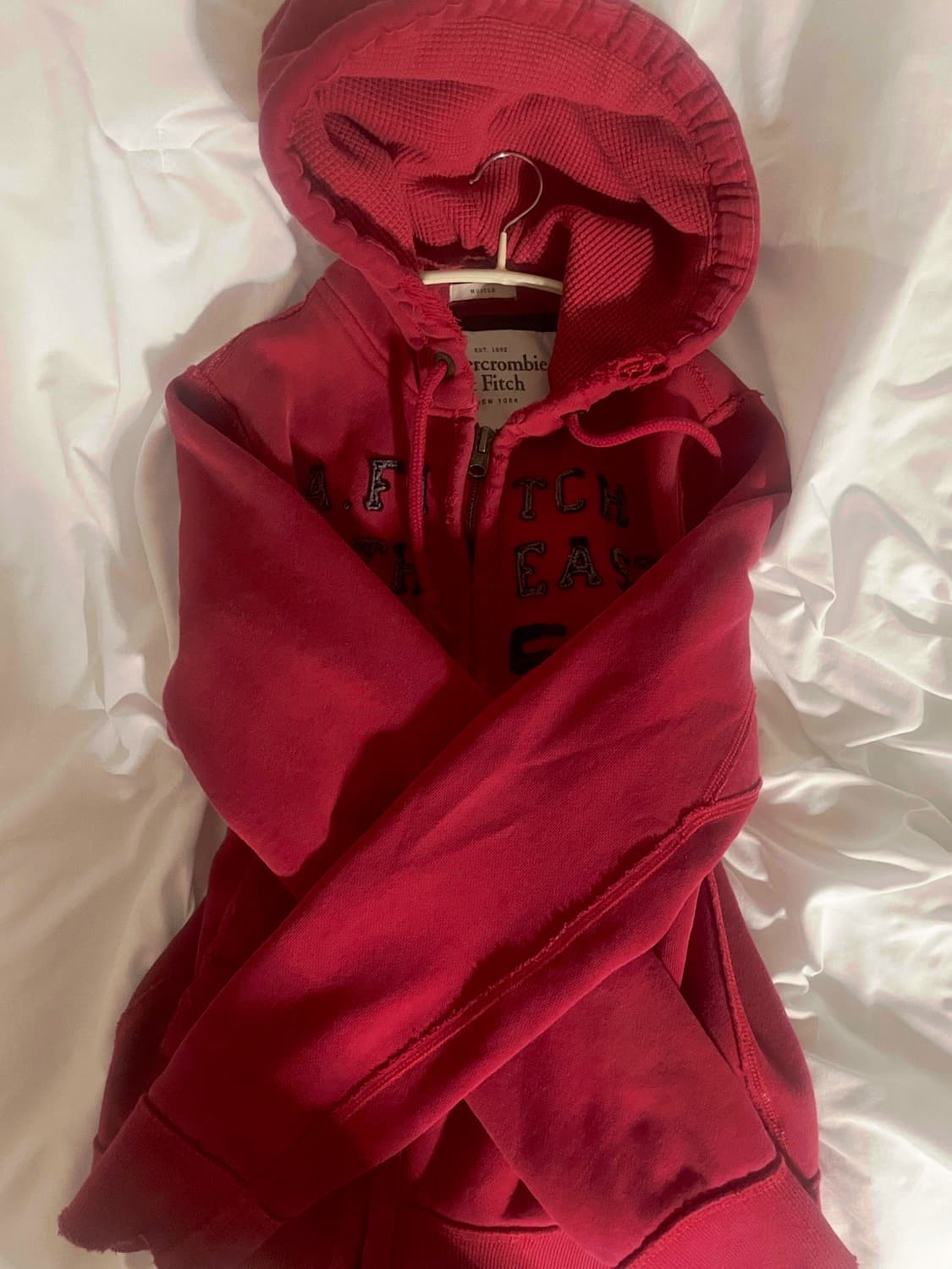 아베크롬비 레드 빈티지 후드집업 상품이미지2
