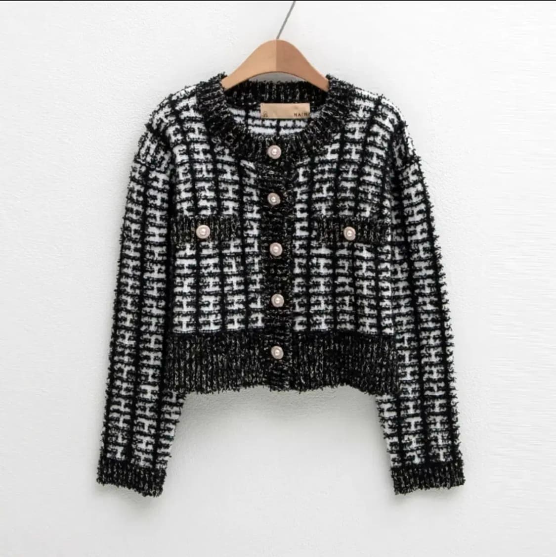 나인(NAIN) 페더 트위드 니트가디건 55-66 새상품 상품이미지1