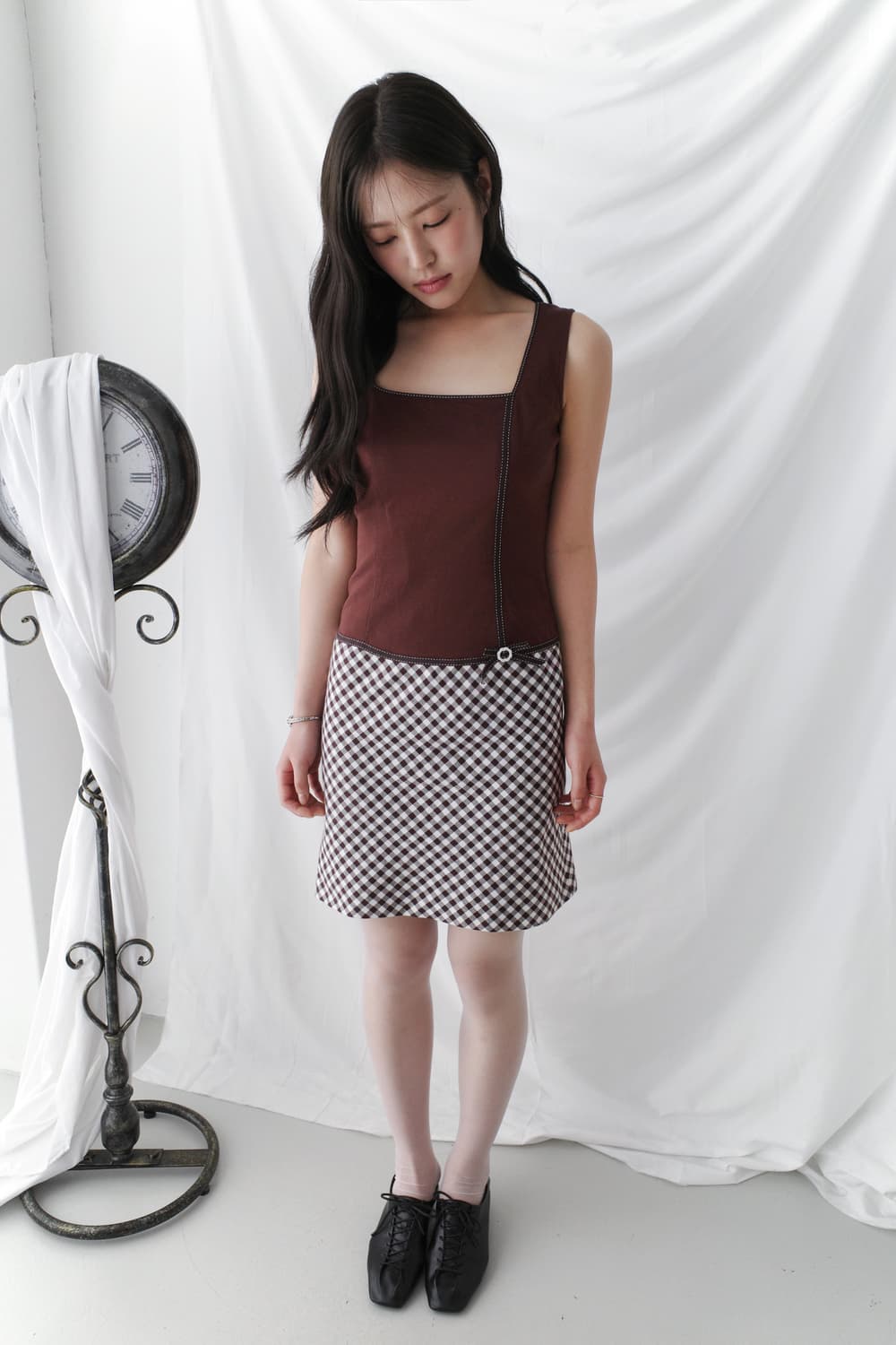 cecil mcbee) check ribbon one-piece 상품이미지6