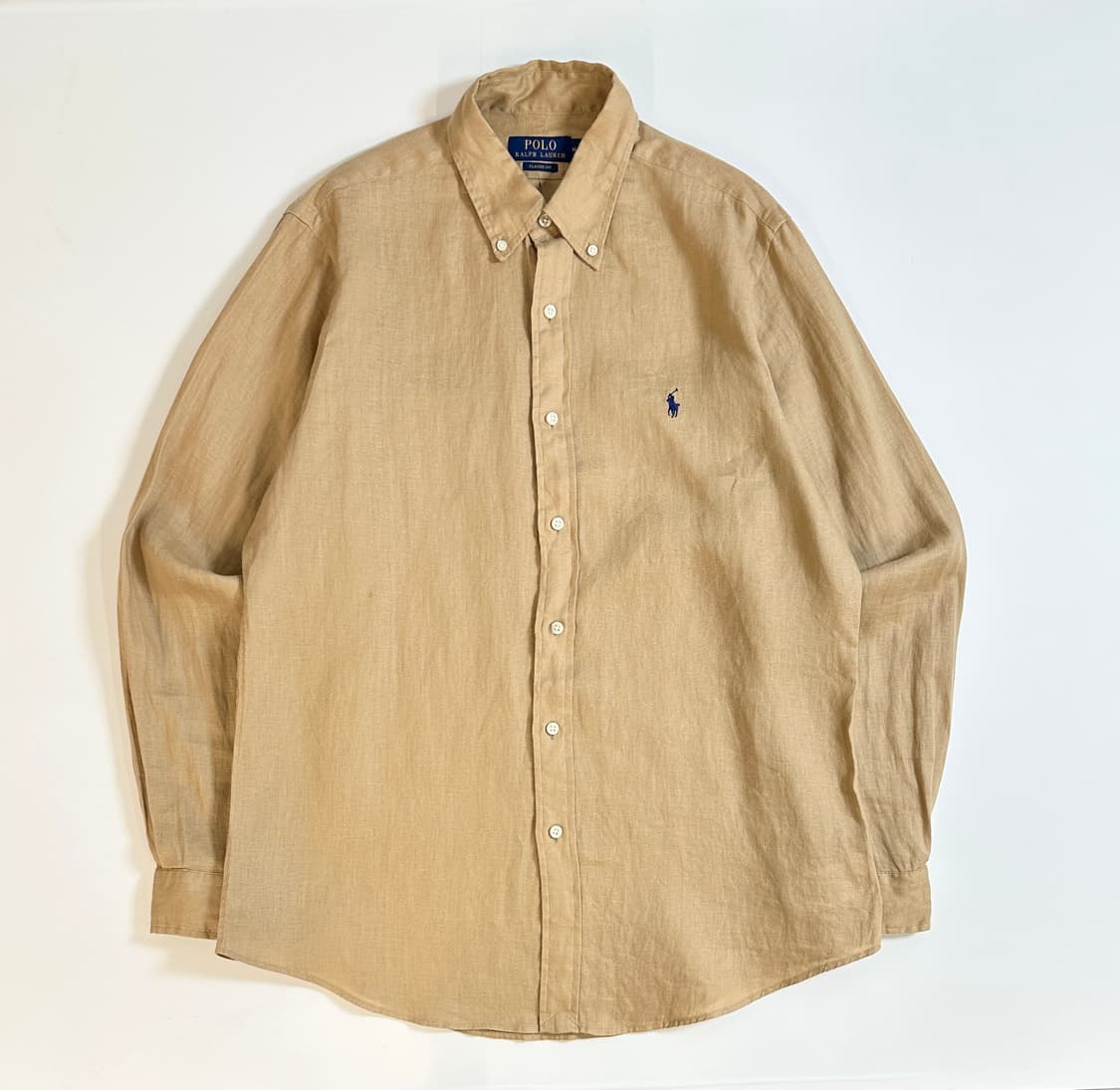 Polo 폴로 랄프로렌 현행 QR린넨 셔츠 브라운 M(95-100) 상품이미지2