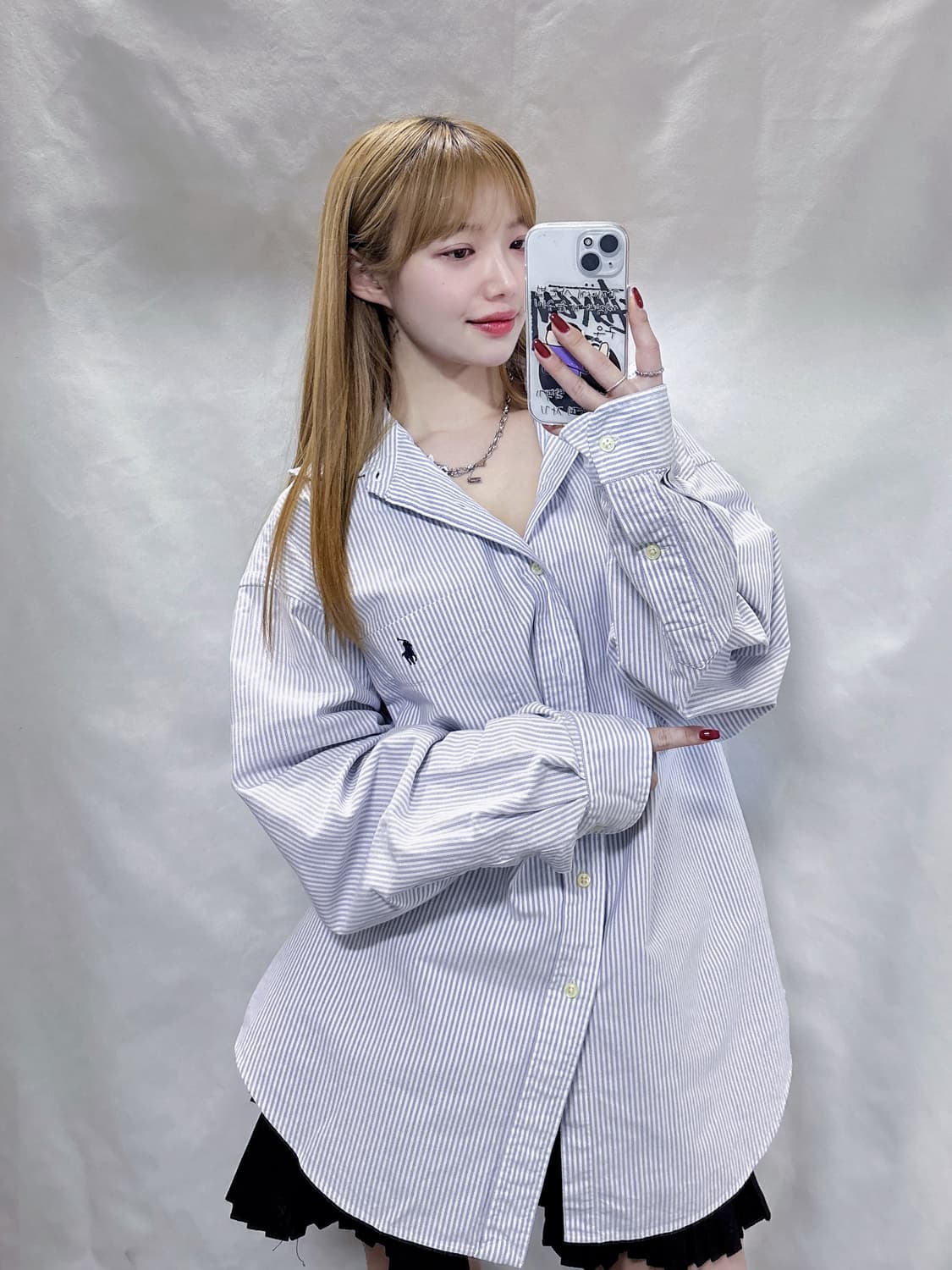 폴로 랄프로렌 오버핏 포니 스트라이프 셔츠  상품이미지1