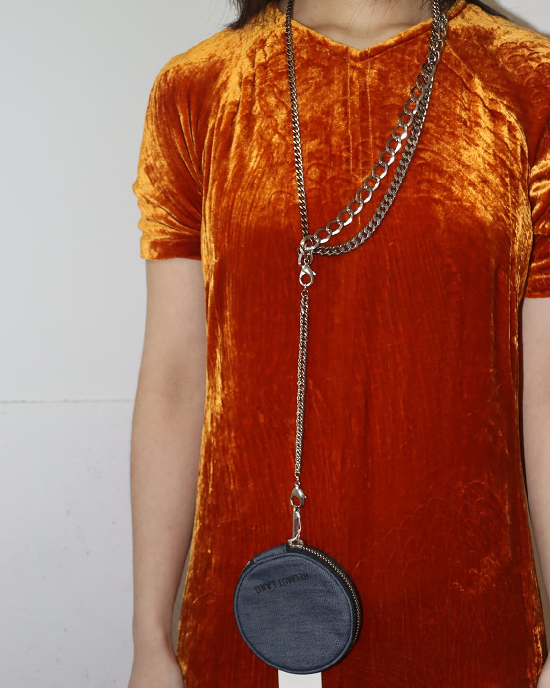 헬무트 랭 쓰리 체인 네크리스 with 데님 파우치 상품이미지2