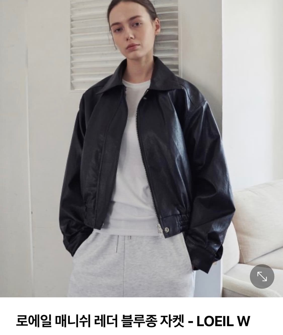 로에일 매니쉬 레더 블루종 자켓 프리사이즈 상품이미지1