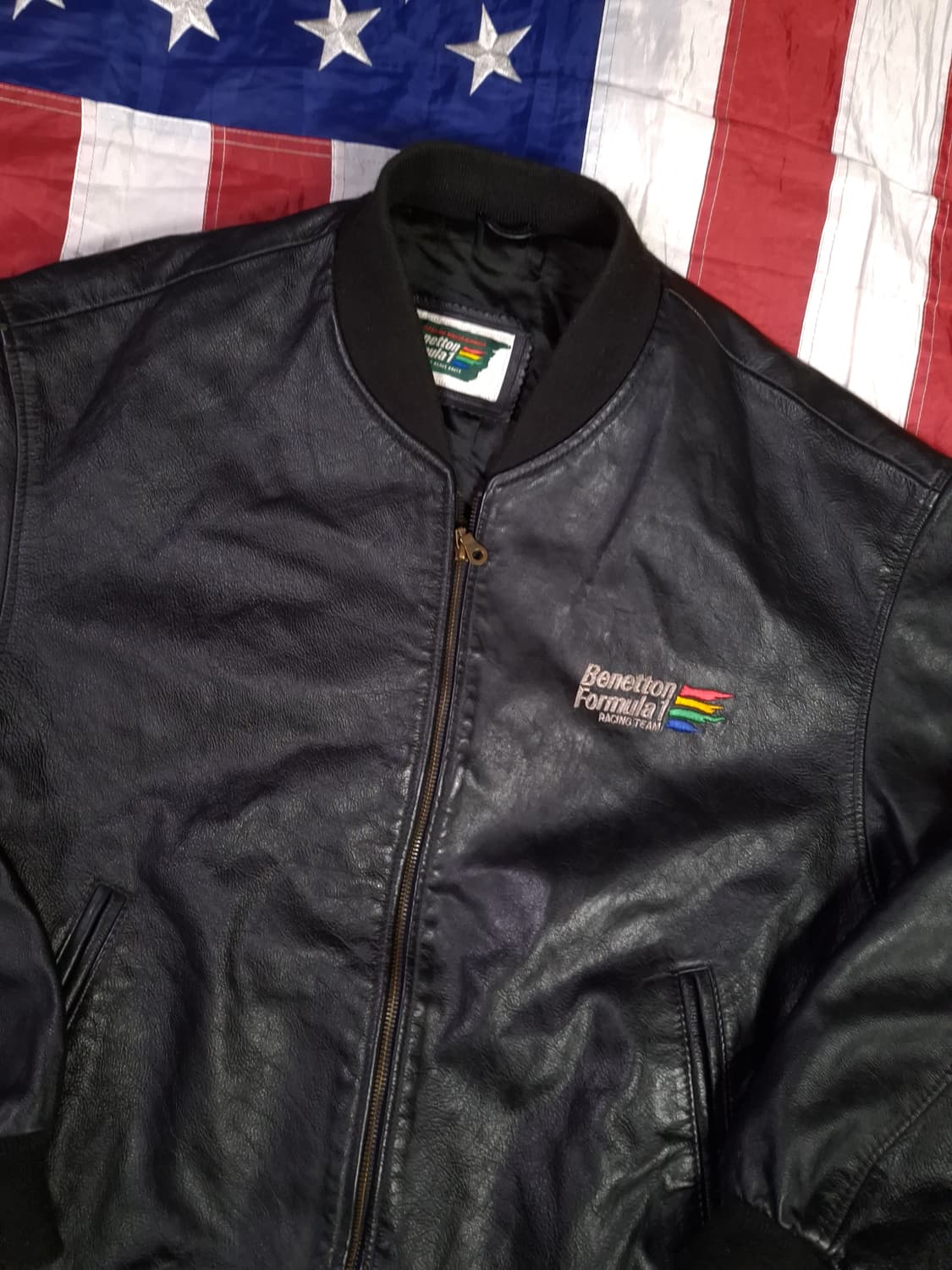 오리지날 80's 영국제조 베네통포뮬라 리얼레더 MA-1 항공자켓 상품이미지4