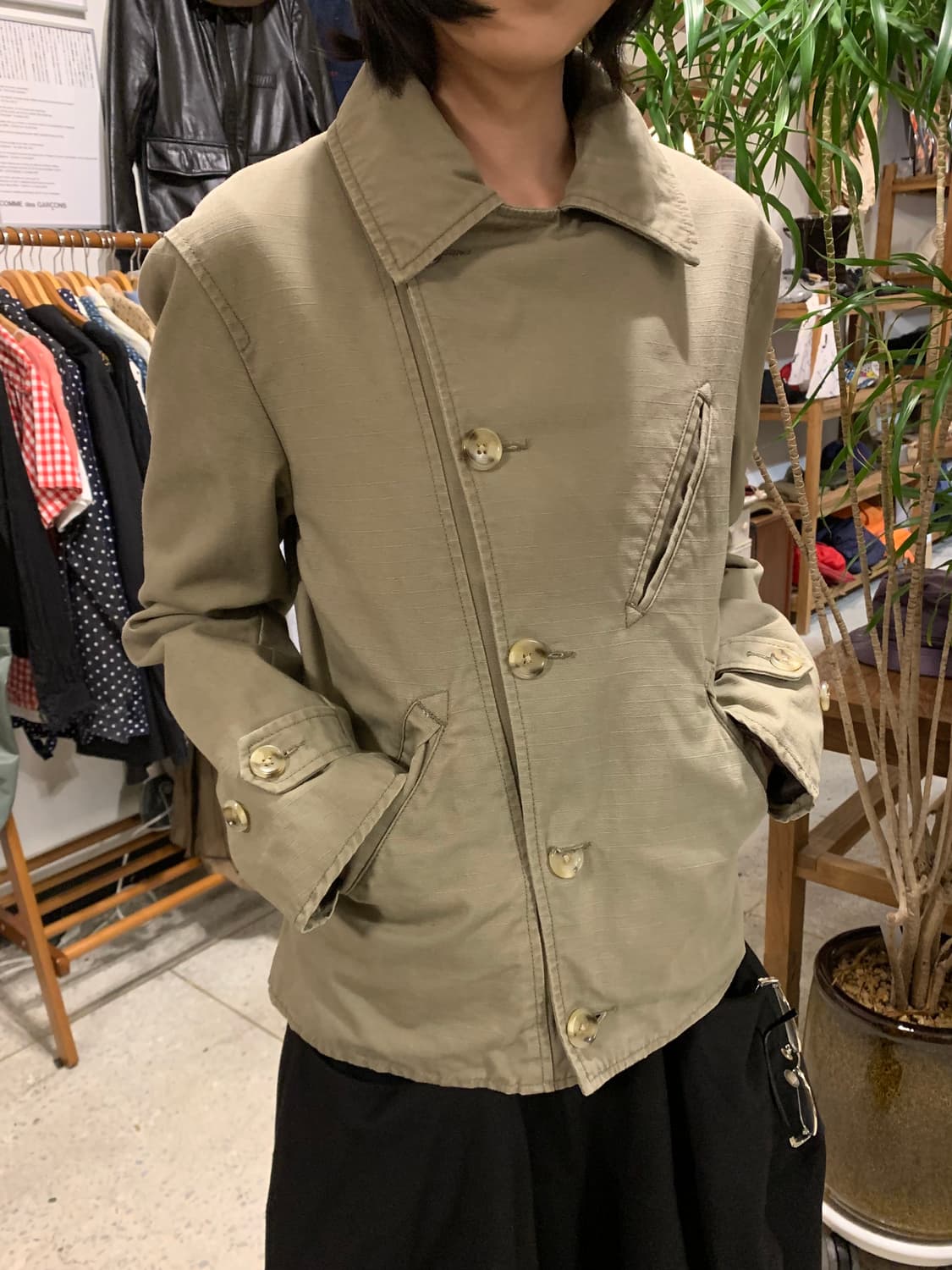 엔지니어드가먼츠 버클카라 베이지 피코트 자켓 상품이미지1