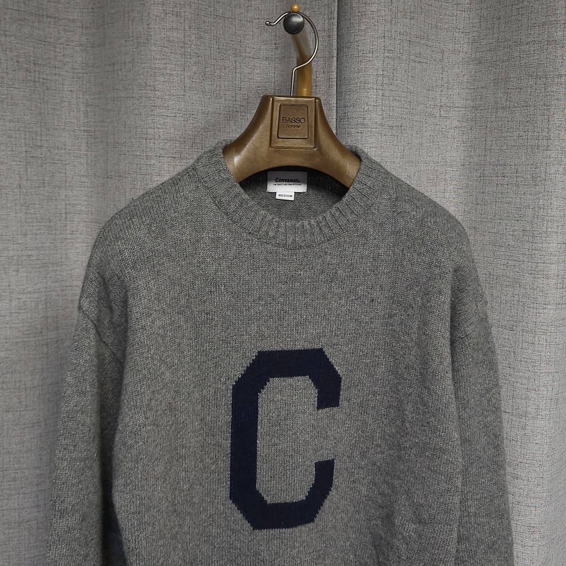 M ) 커버낫 램스울 C로고 니트 그레이 상품이미지2