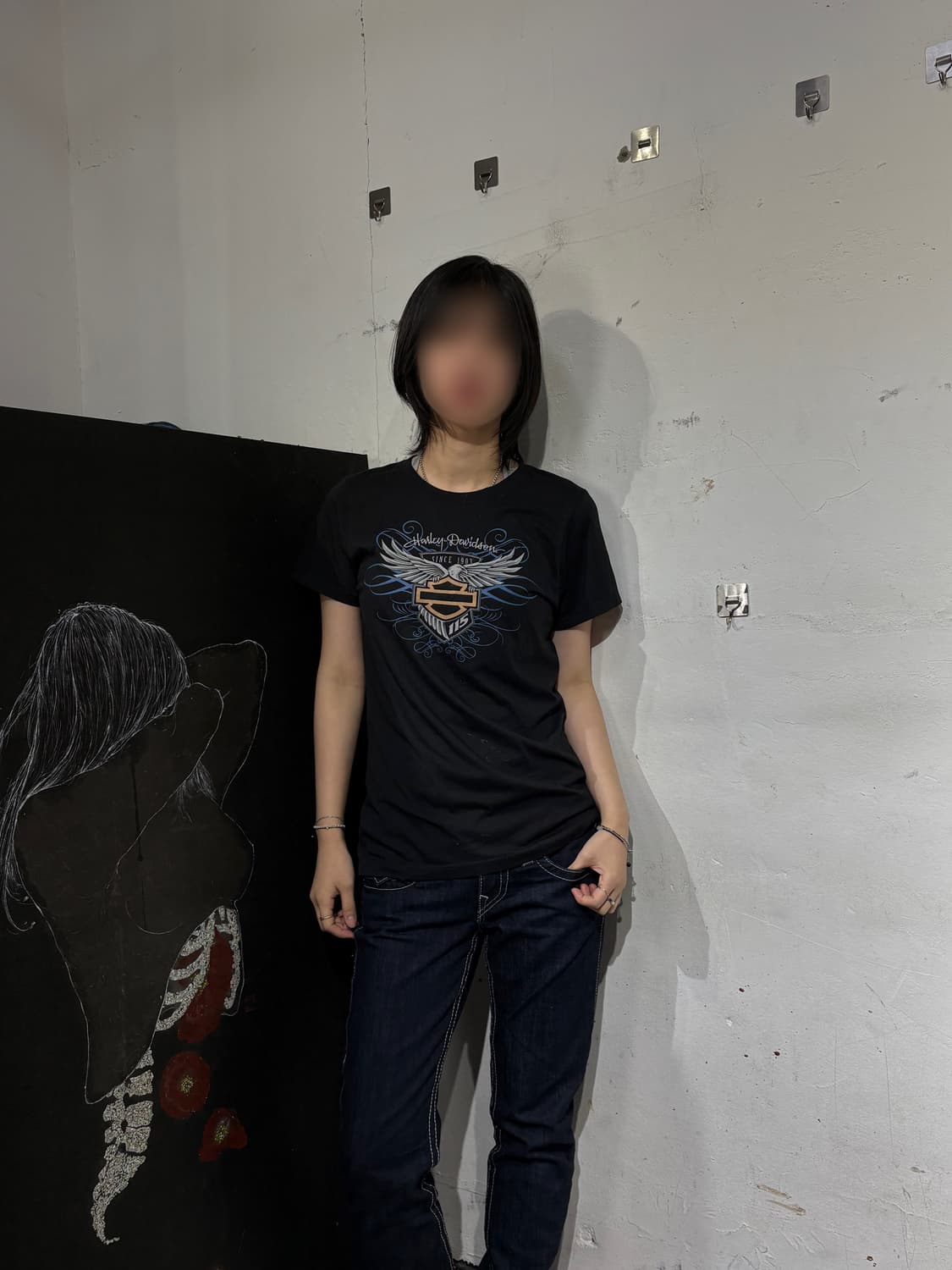 할리데이비슨 y2k 와투케 빅로고 반팔 티셔츠 상품이미지2