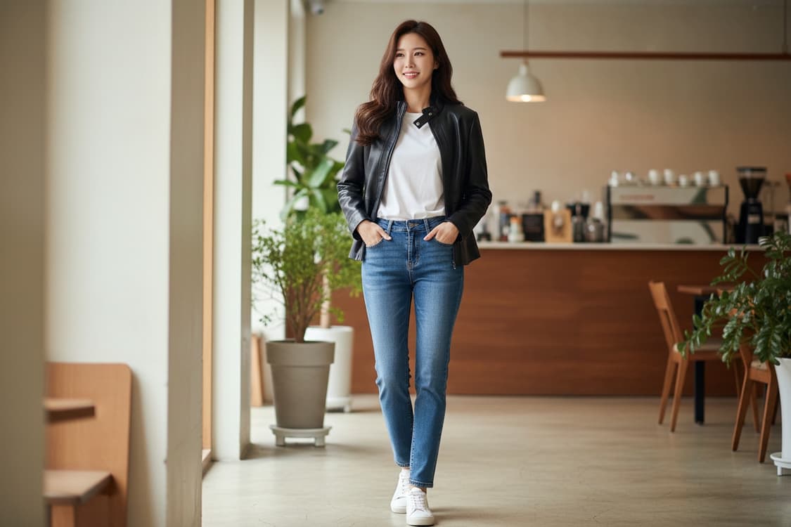 빈티지 스탠드 카라 양가죽 라이더 자켓 L 상품이미지1