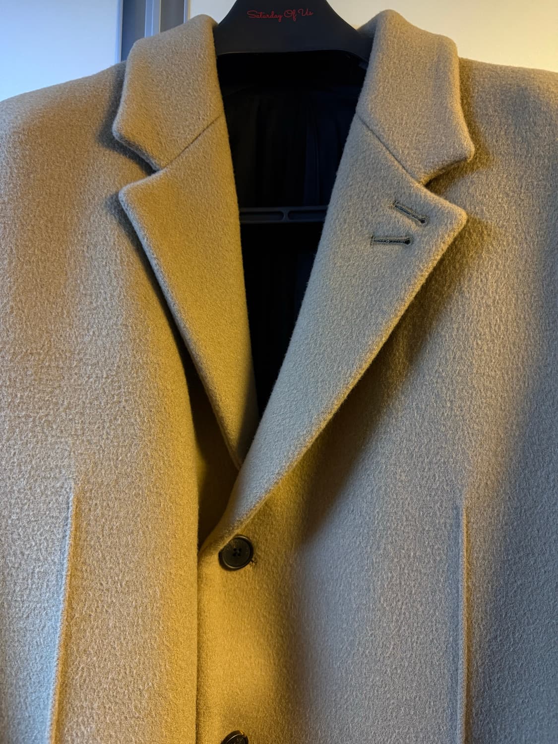 STU 3버튼 오버핏 코트 카멜 L 상품이미지4