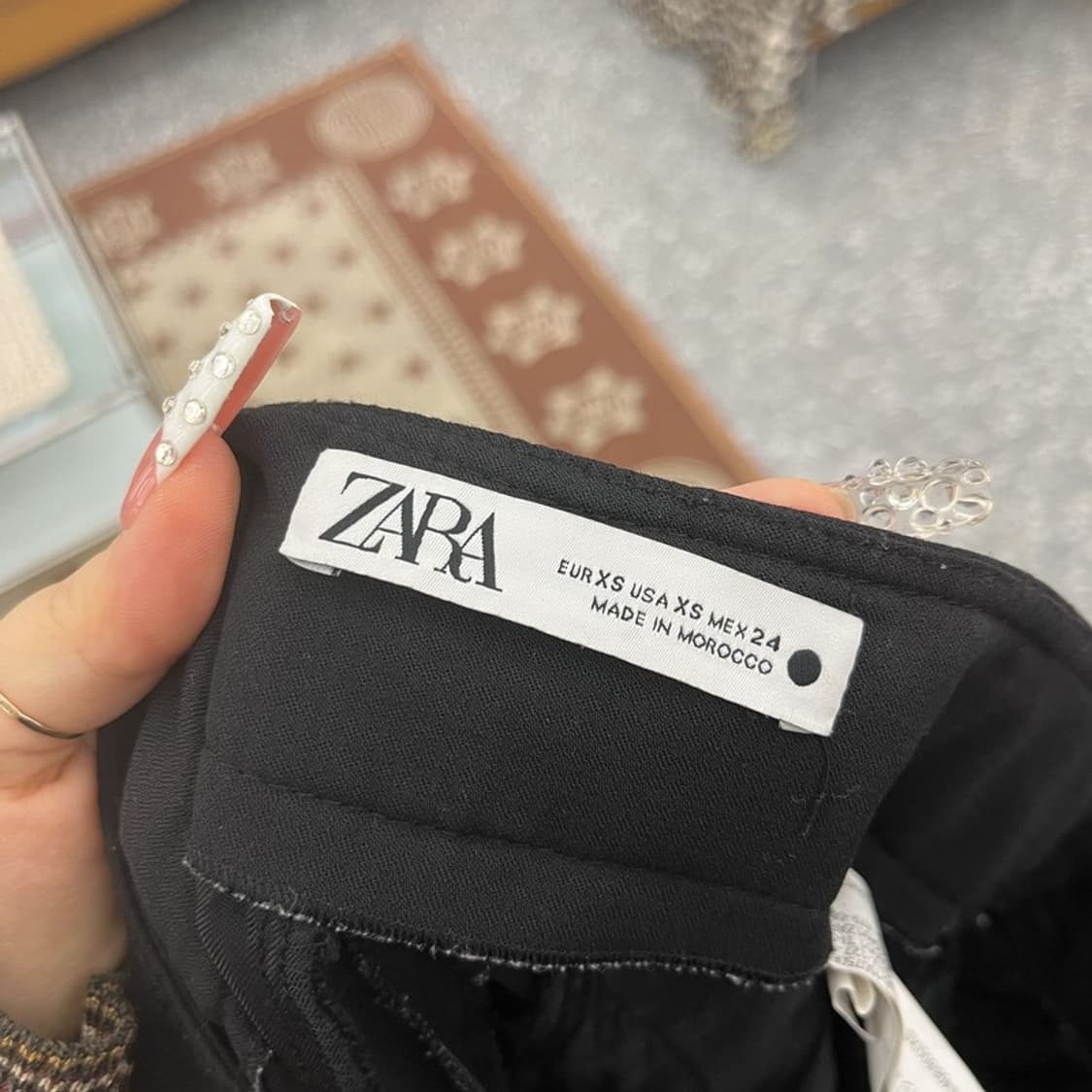 자라 모던 시크 빈티지 벨티드 와이드 슬랙스 바지 XS C10234 상품이미지5