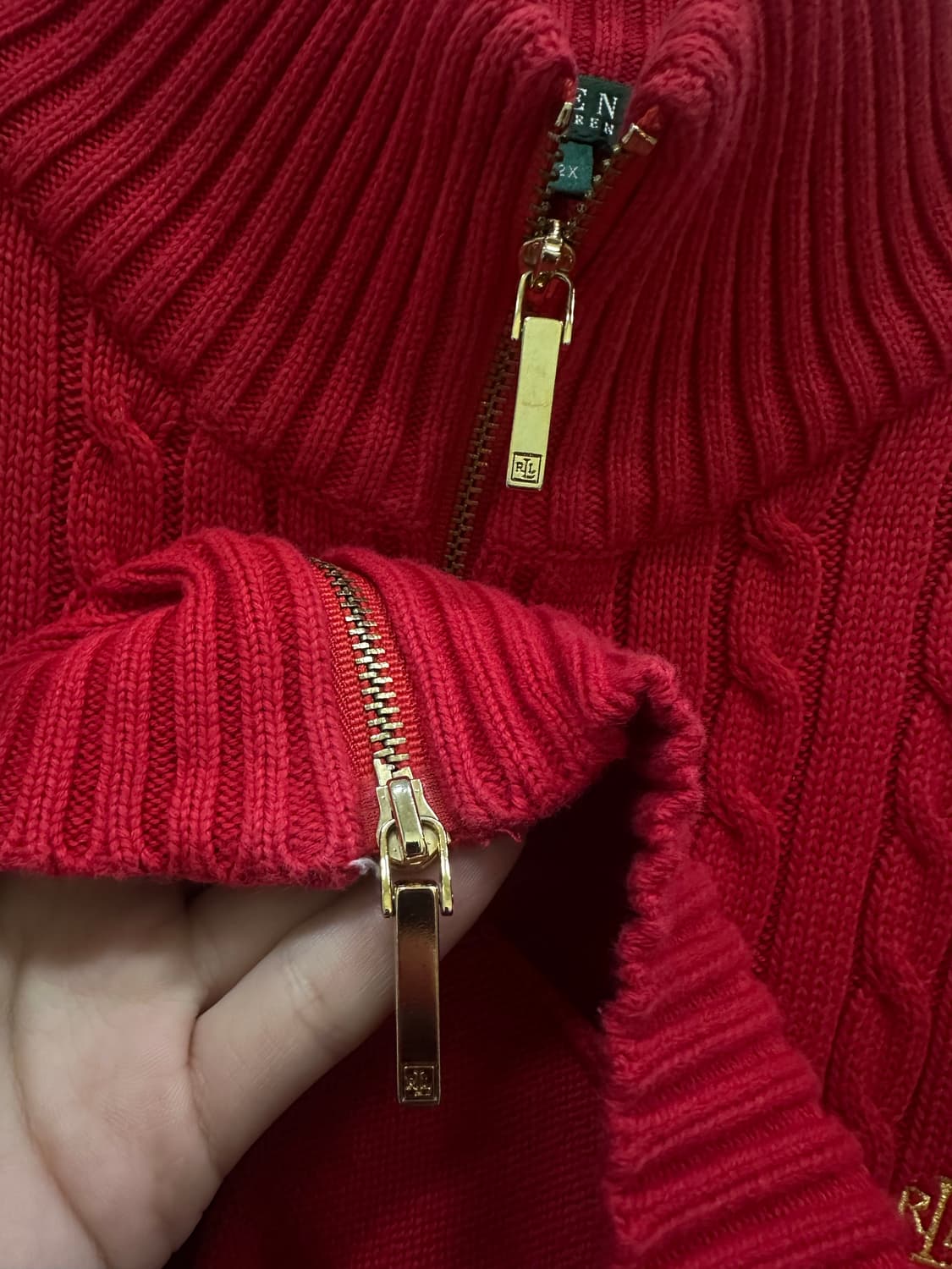 폴로랄프로렌 꽈배기 니트 집업 상품이미지4