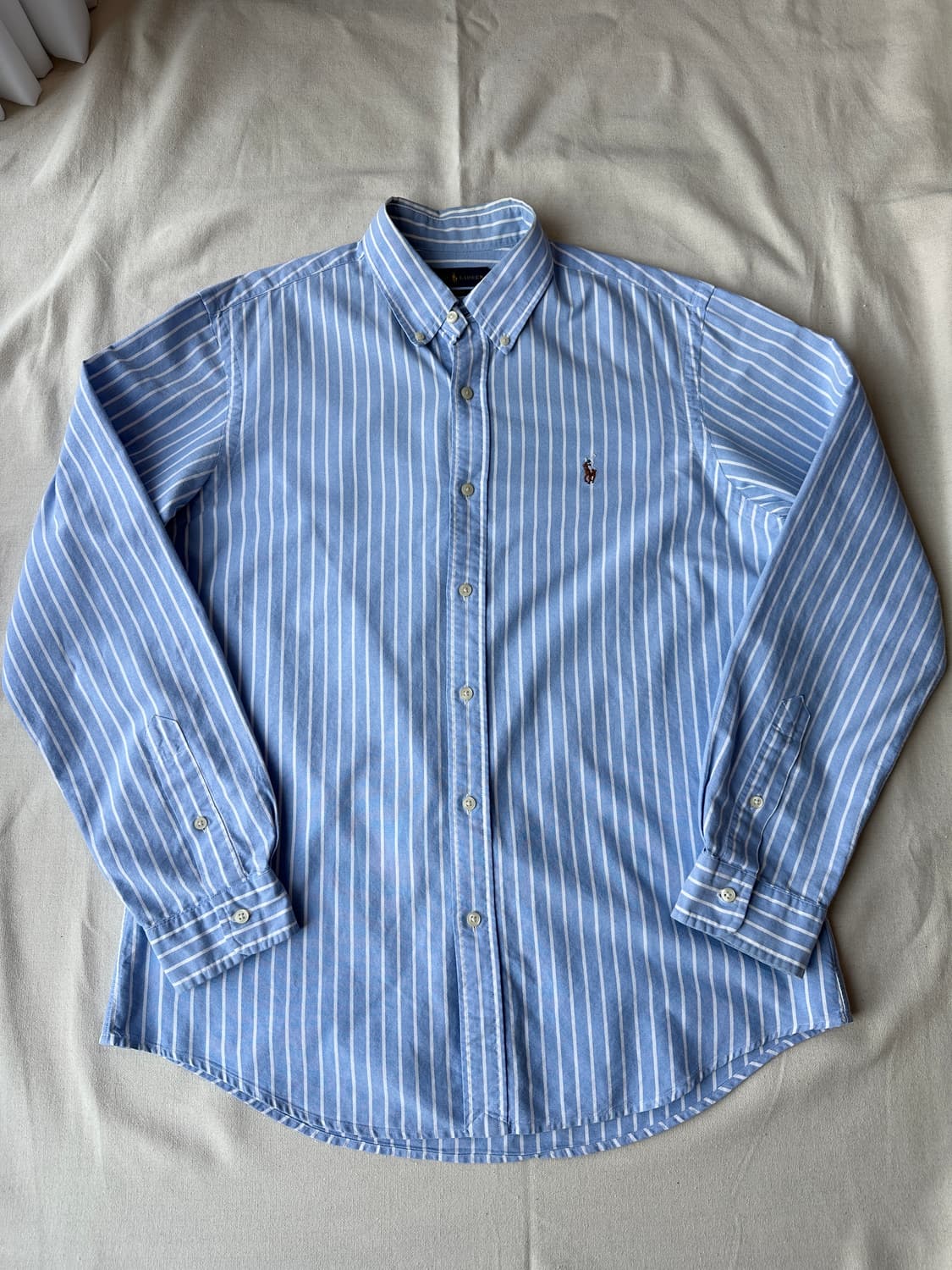 폴로 랄프로렌 옥스포드 스트라이프 셔츠 블루 커스텀핏 L 상품이미지1