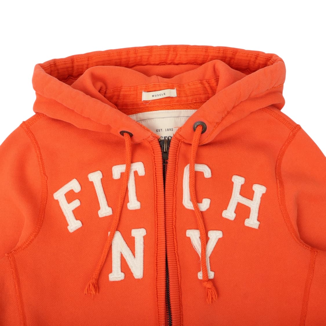 아베크롬비 오렌지 아치로고 후드집업 상품이미지2