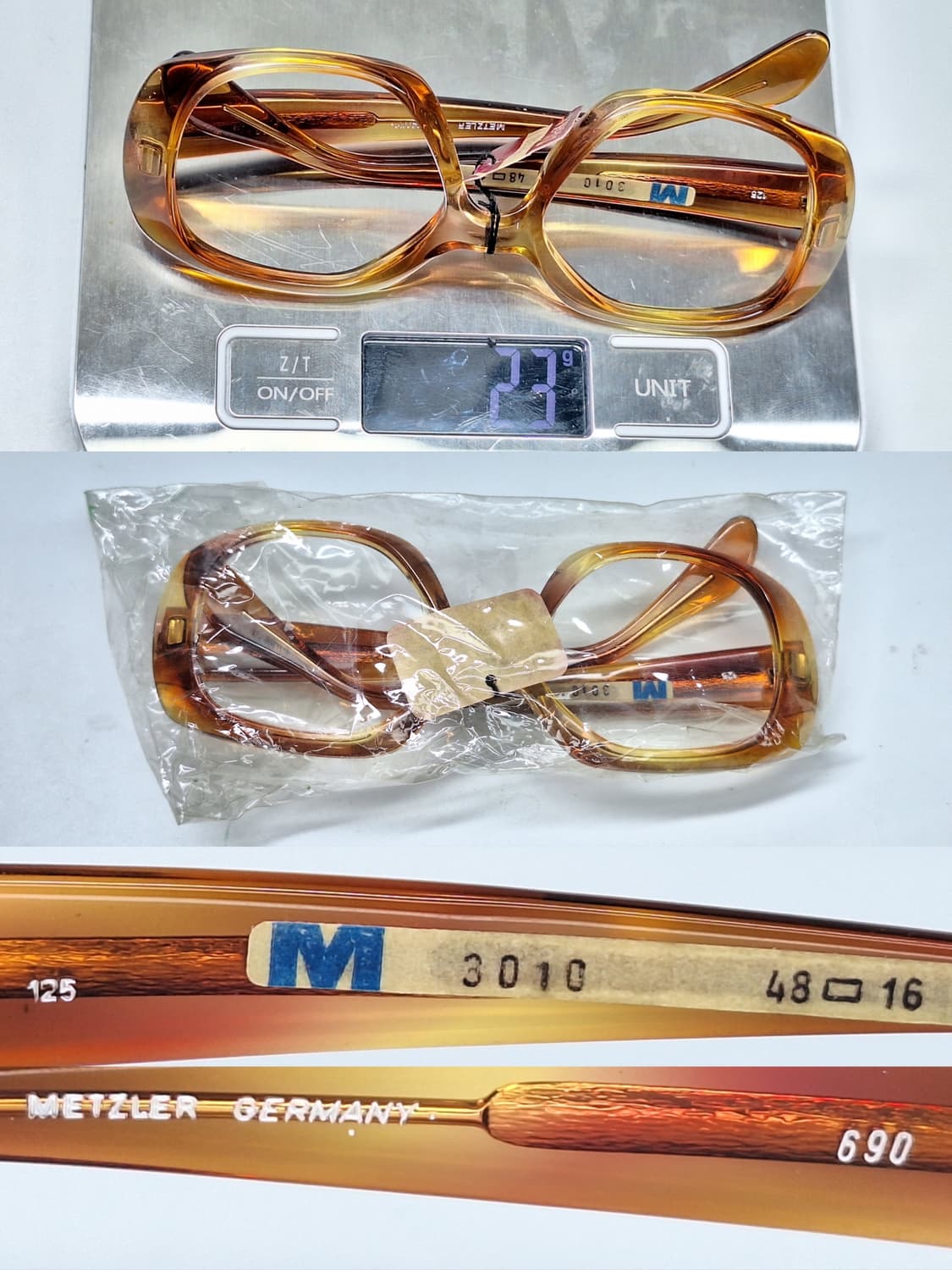 80s 독일제 빈티지 데드스톡/METZLER M3010 안경테 48mm 상품이미지9
