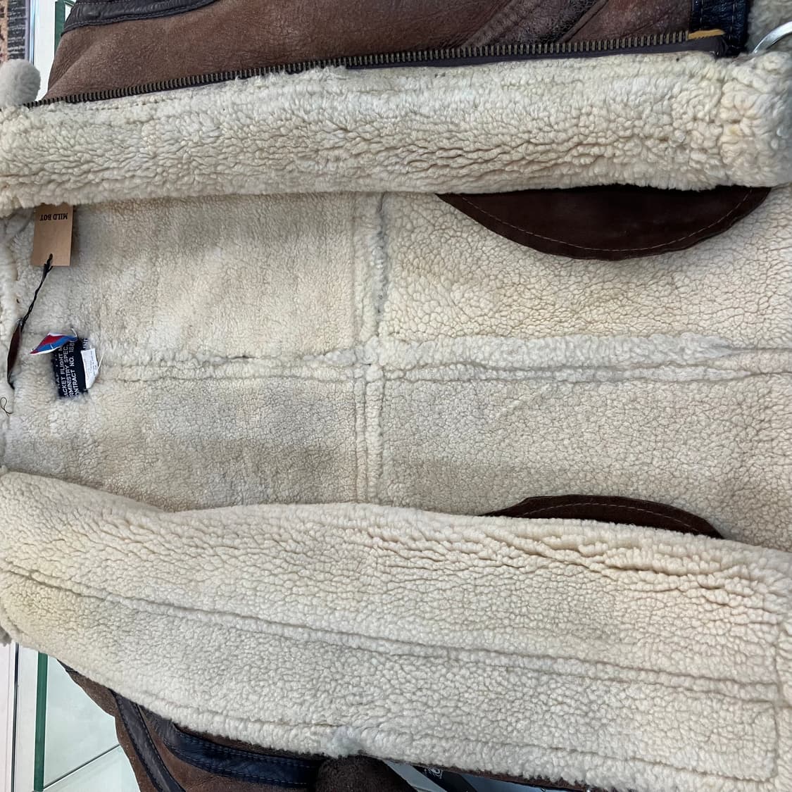 USA Schott bros 쇼트 B-3 브라운 무스탕 자켓 38 상품이미지8