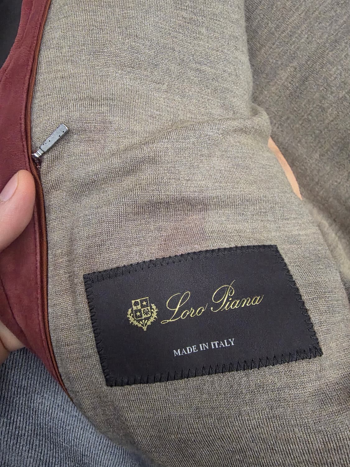 [1300만원]로로피아나 스웨이드 키드스킨캐시미어자켓 트래블구스다운 상품이미지4