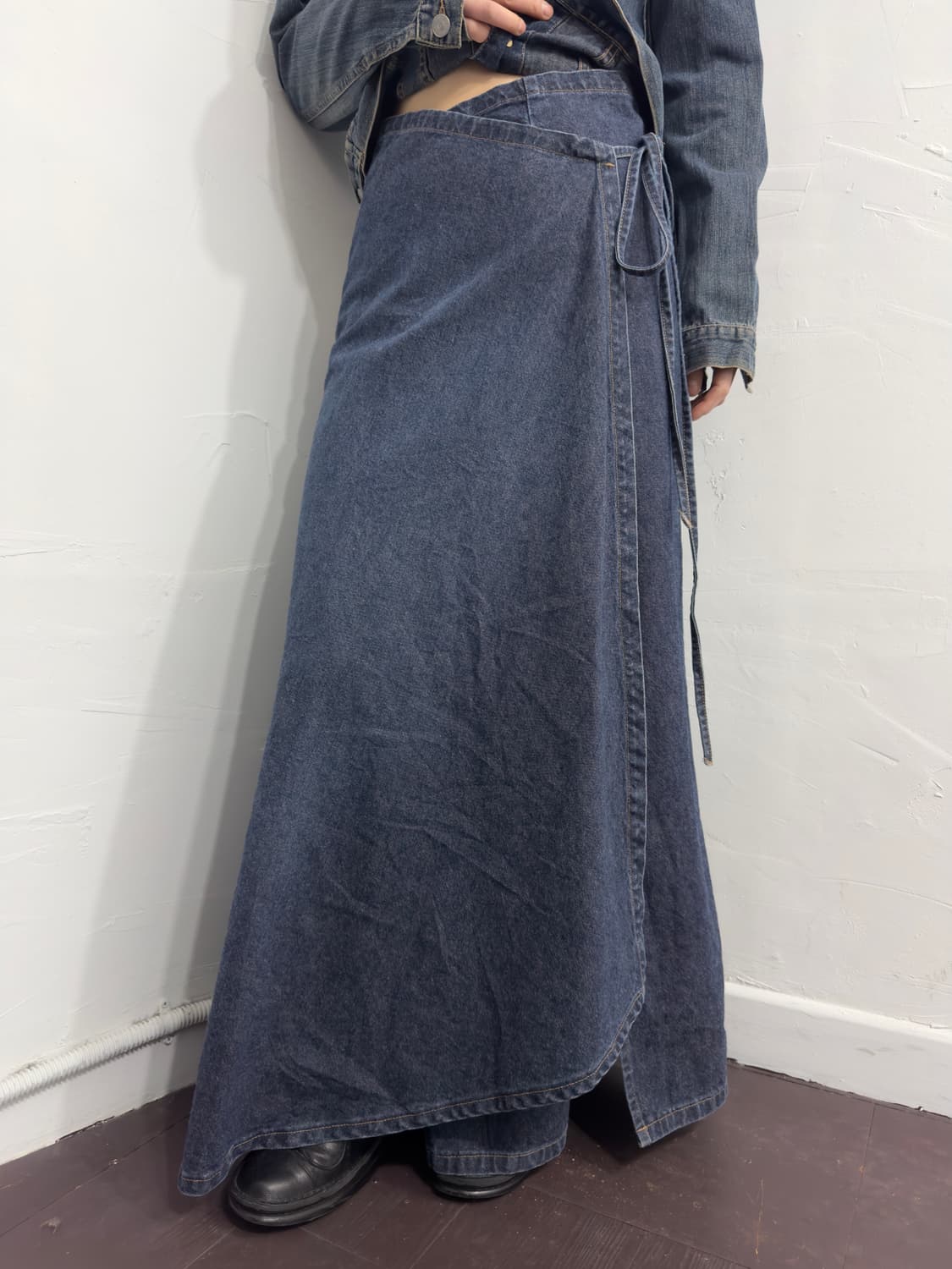 sisley denim wrap skirt 상품이미지1
