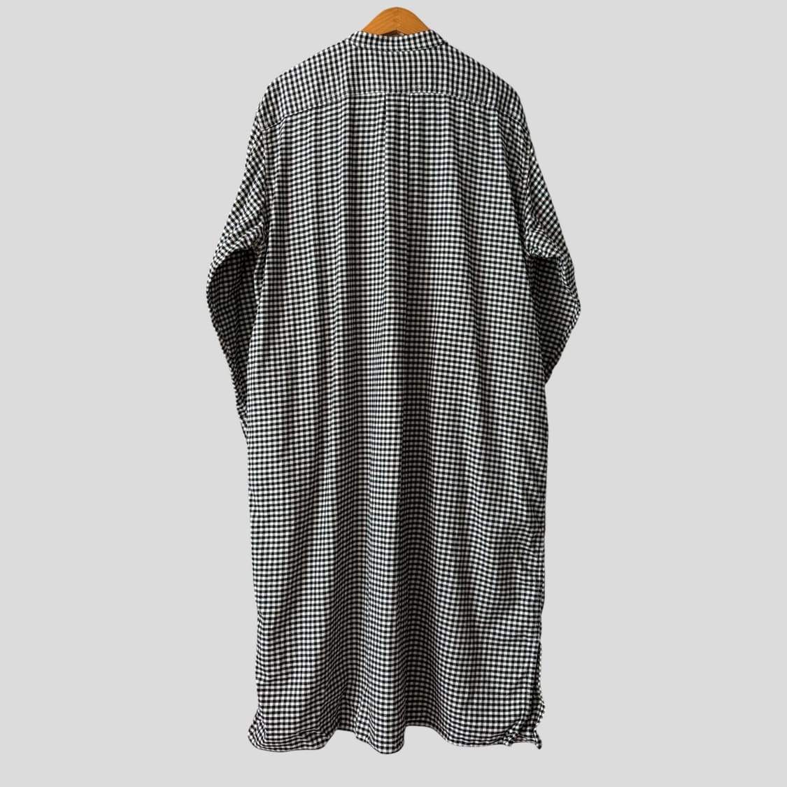 (여성L-XL)무인양품 깅엄체크 롱 셔츠 원피스 상품이미지6
