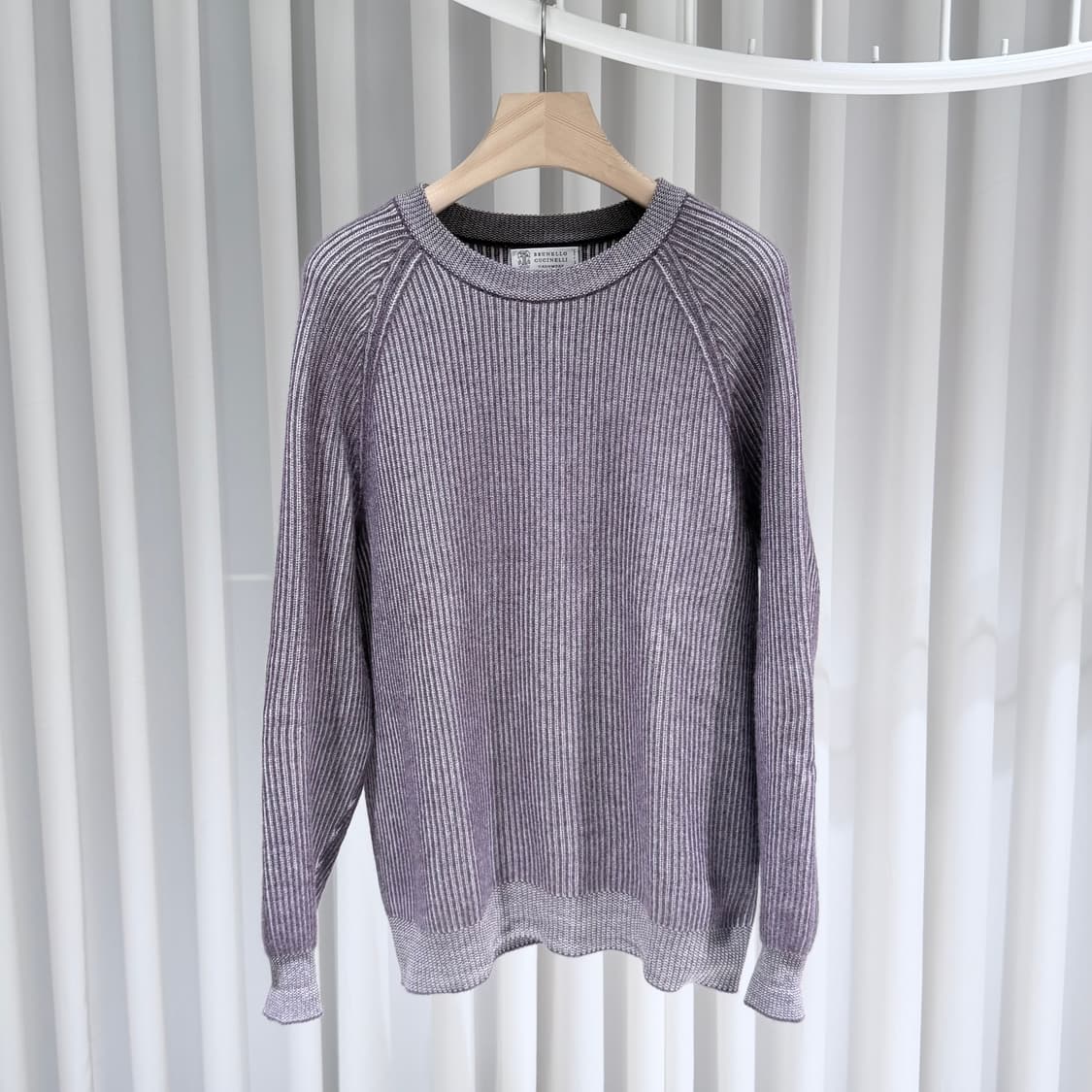 (A+/52) / 브루넬로 쿠치넬리 스트라이프 캐시미어 크루넥 니트 상품이미지1