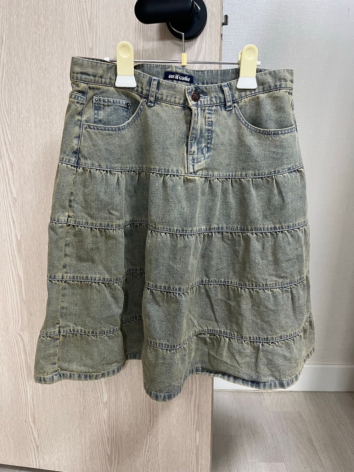 애즈이프캘리 CALIE DENIM MIDI SKIRT BLUE 상품이미지1