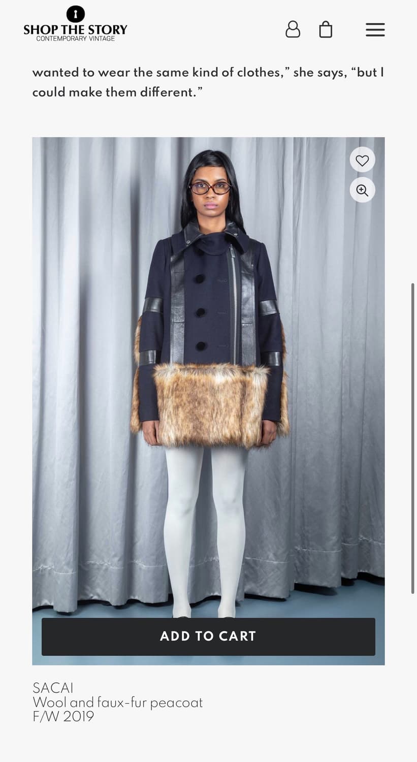 2/ 사카이 19FW 울 앤 퍼 피코트 자켓 상품이미지2