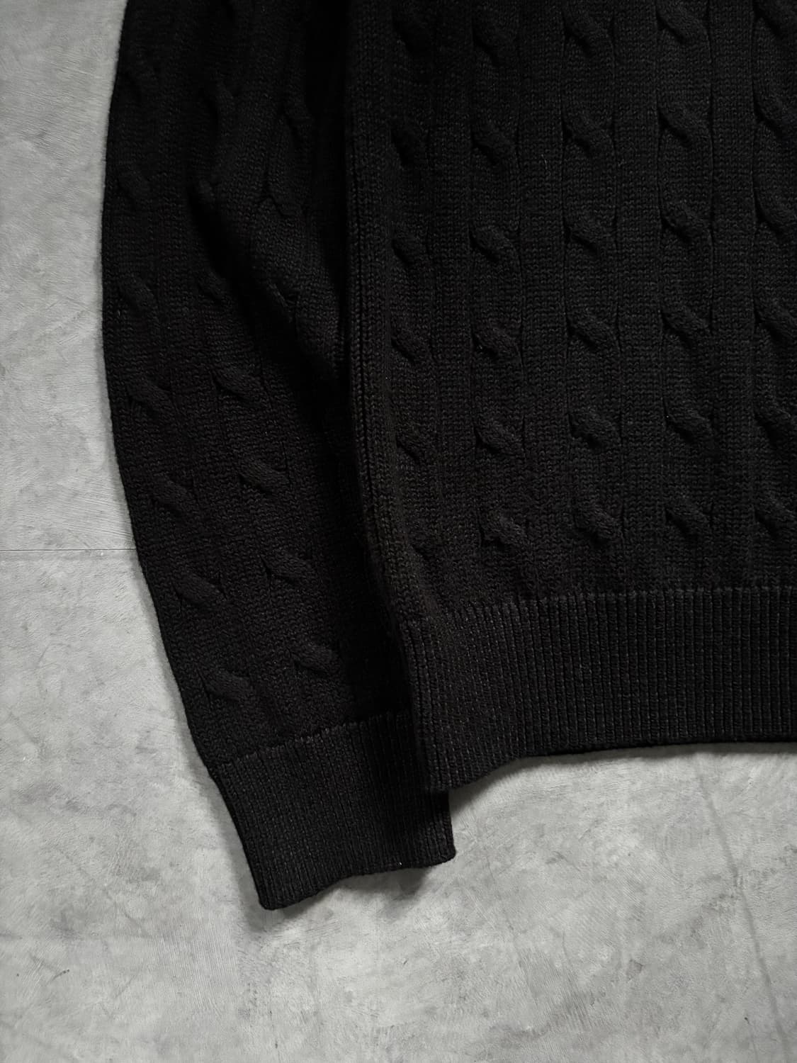 Polo 폴로 랄프로렌 QR신형 블랙 컬러 케이블 코튼 하프집업 상품이미지5