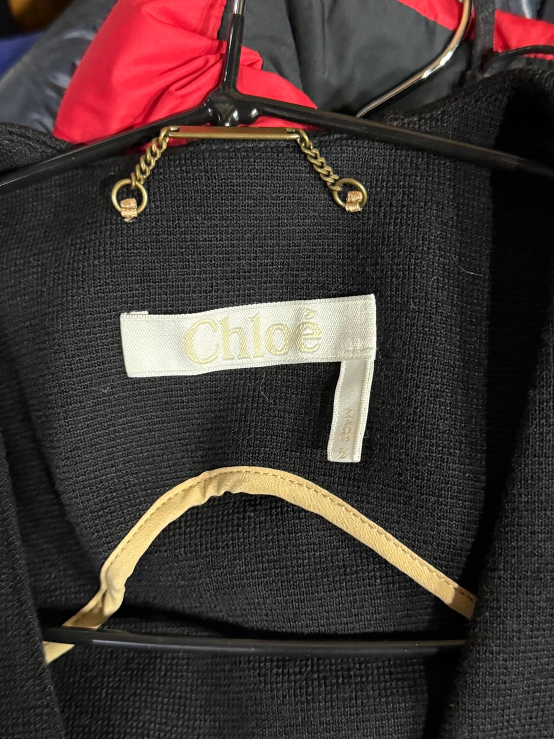 chloe 끌로에 니트 싱글 넥카라 포인트 블레이져 상품이미지3