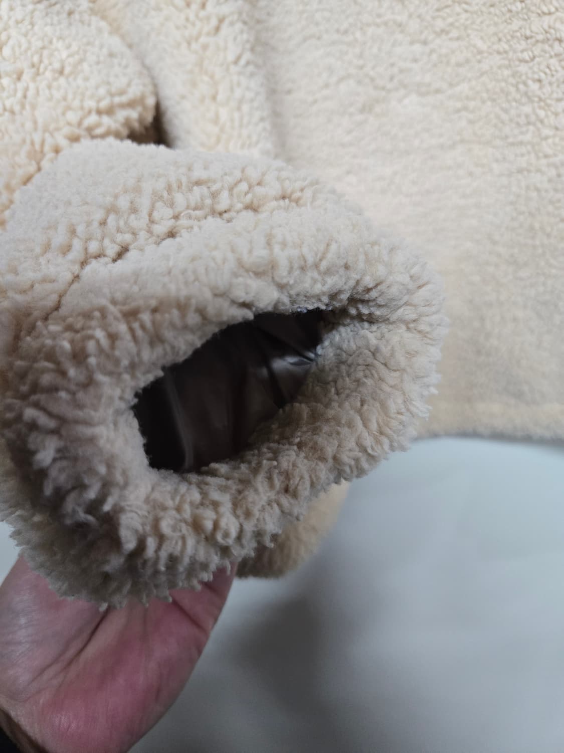 8세컨즈 하이넥 베이지 뽀글이 숏 자켓 M 상품이미지5