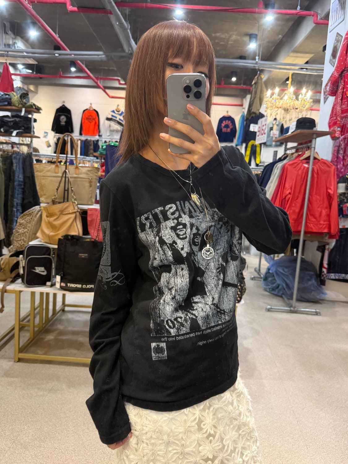 빈티지 우먼 프린팅 롱 슬리브 상품이미지4
