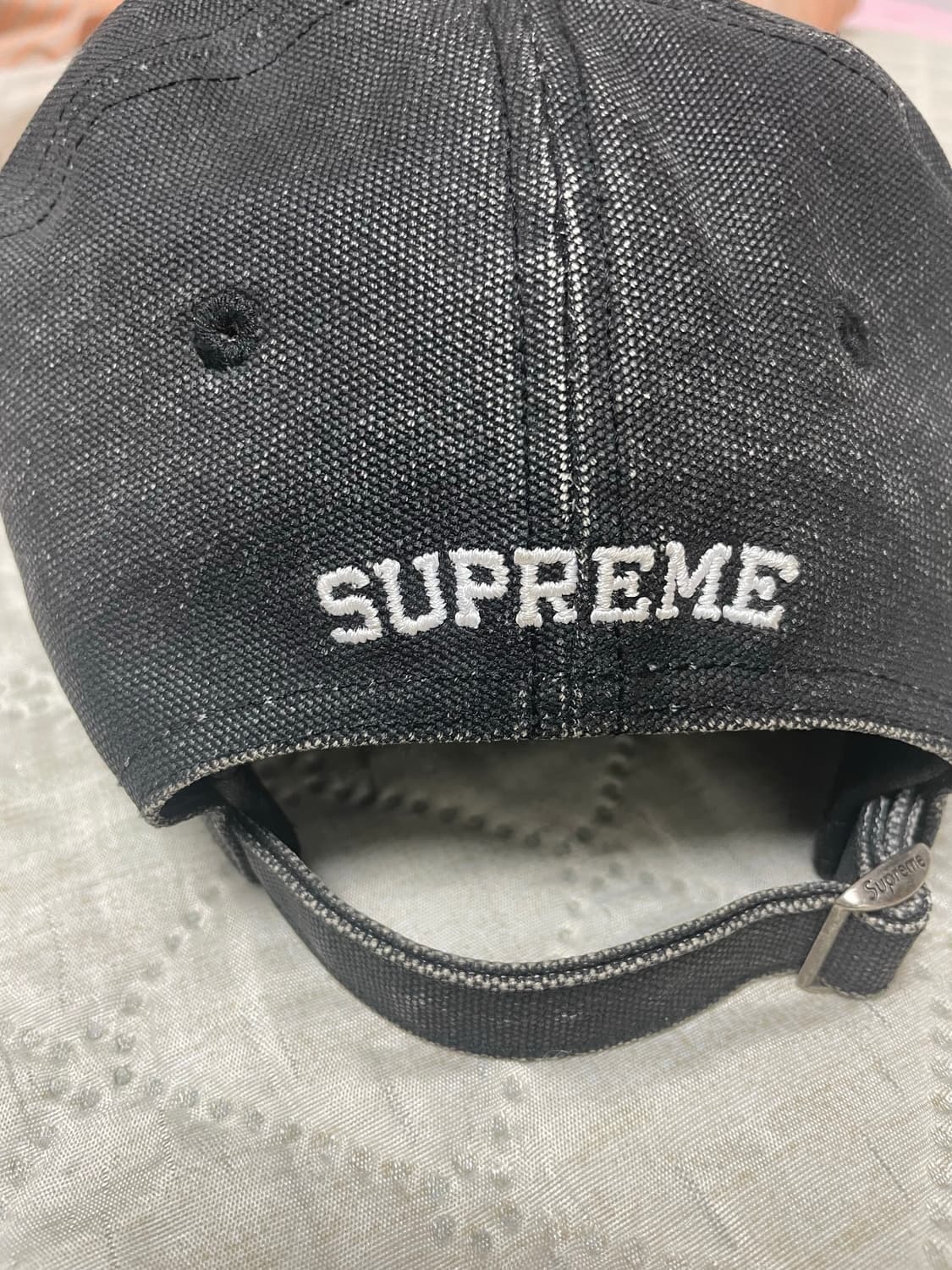 슈프림 피그먼트 캔버스 S 로고 6-패널 캡 블랙 - 23SS 상품이미지2