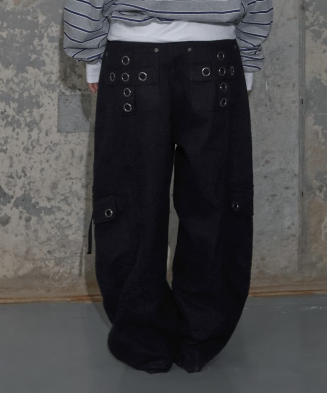 팬시클럽 크로스 포켓 카고 팬츠 1 블랙 상품이미지1