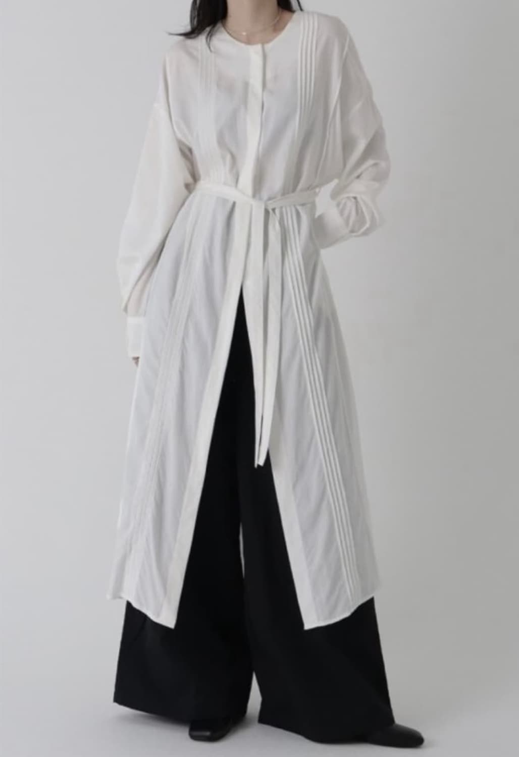 트리밍버드 플리츠 스트랩 롱 원피스 블랙 레이어드 상품이미지1