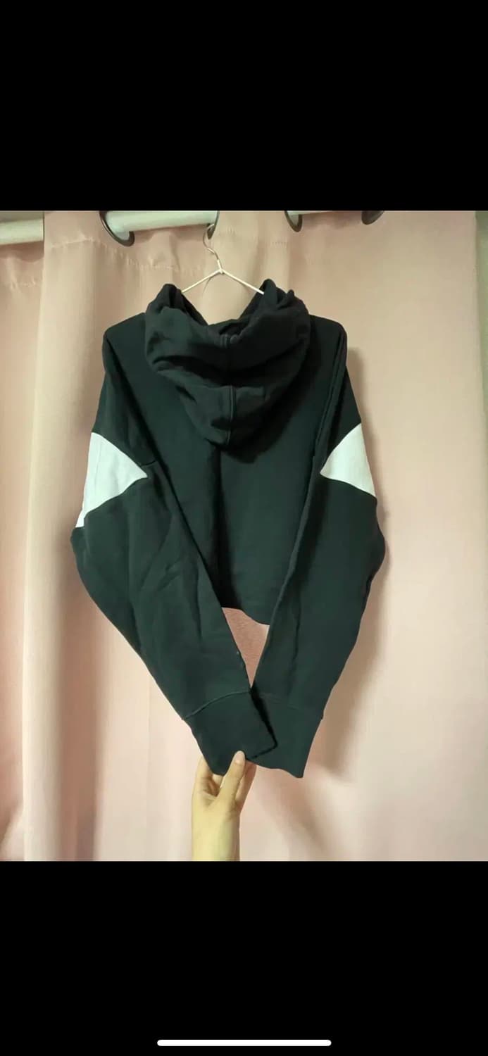 아디다스 정품 빅로고 블랙 크롭 후드티 상품이미지2