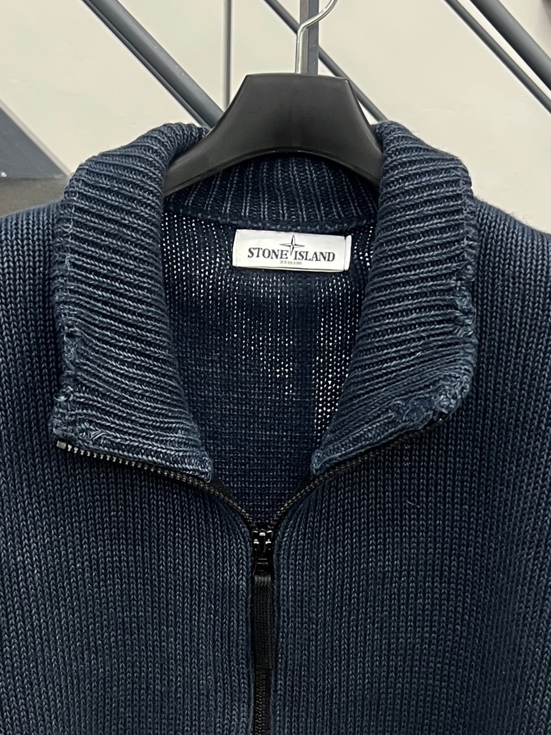 스톤아일랜드 린넨/울 멜란지 니트 집업 상품이미지8