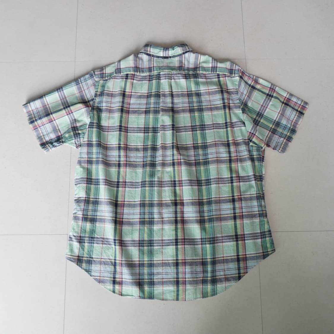 90s 폴로 랄프로렌 클래식핏 체크 반팔 셔츠 (XL) 상품이미지6