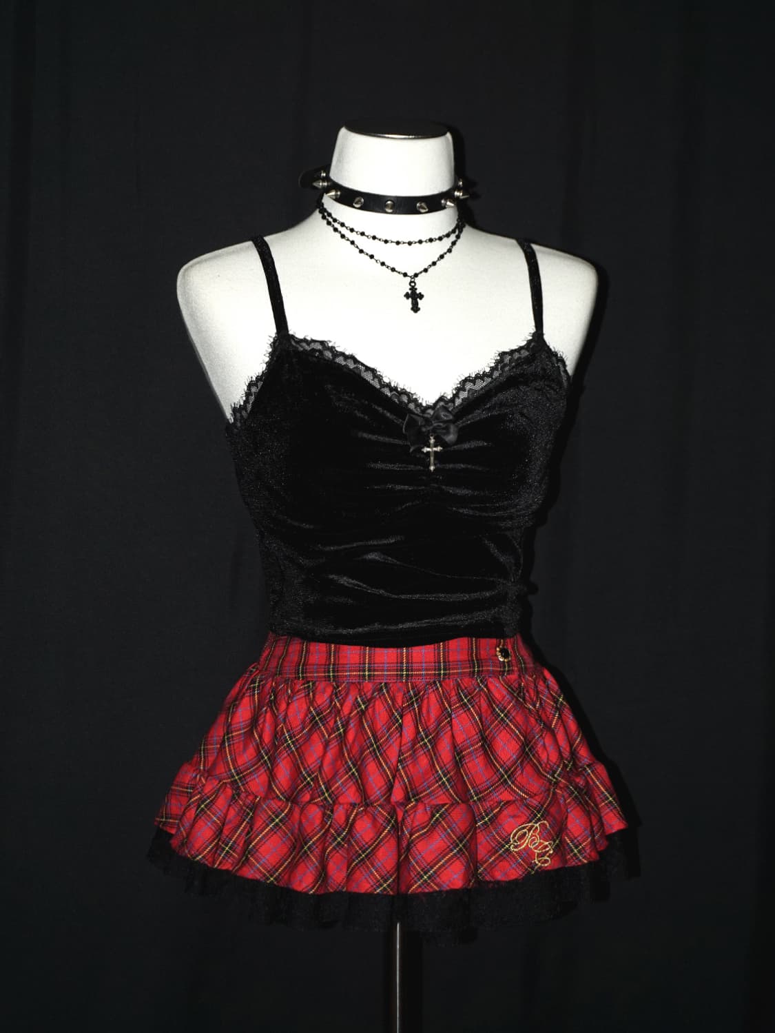 gothic cross velvet sleeveless  상품이미지2