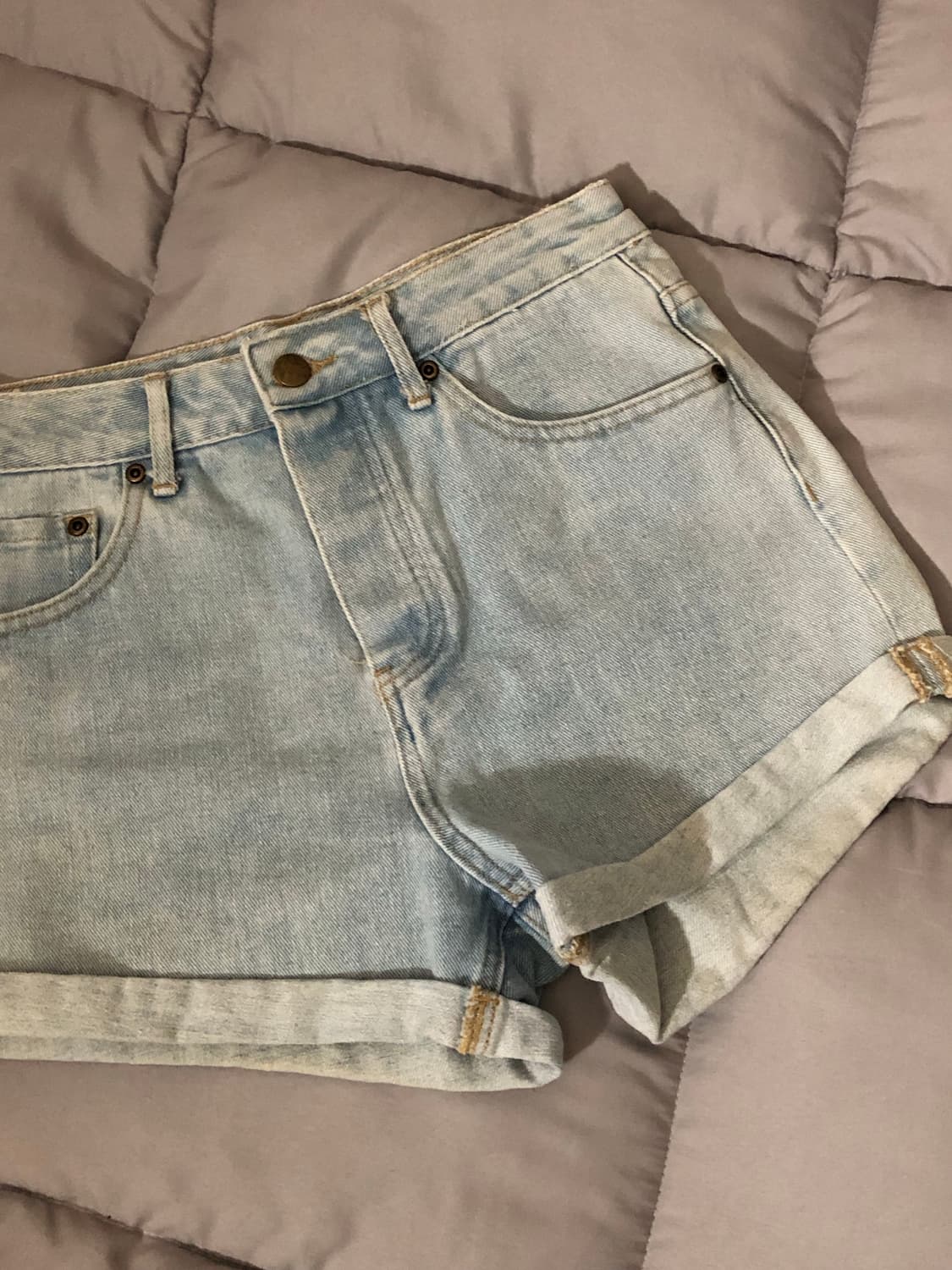 Forever21 데님 롤업 숏팬츠 연청 상품이미지1