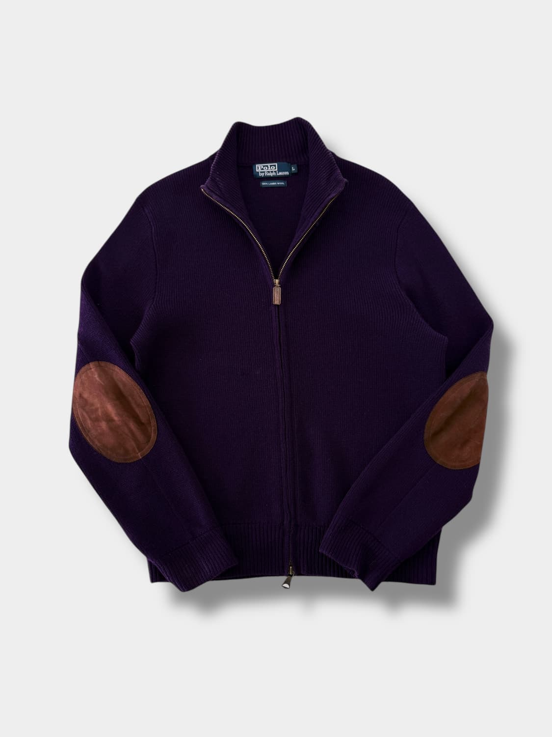폴로 랄프로렌 루즈핏 00‘s 엘보우 패치 울 니트집업 상품이미지1