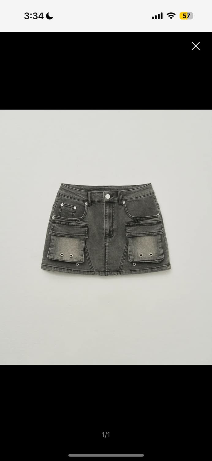 헬레네파리스 보헤미안 워시드 데님 스커트 [틴 그레이] s 상품이미지1