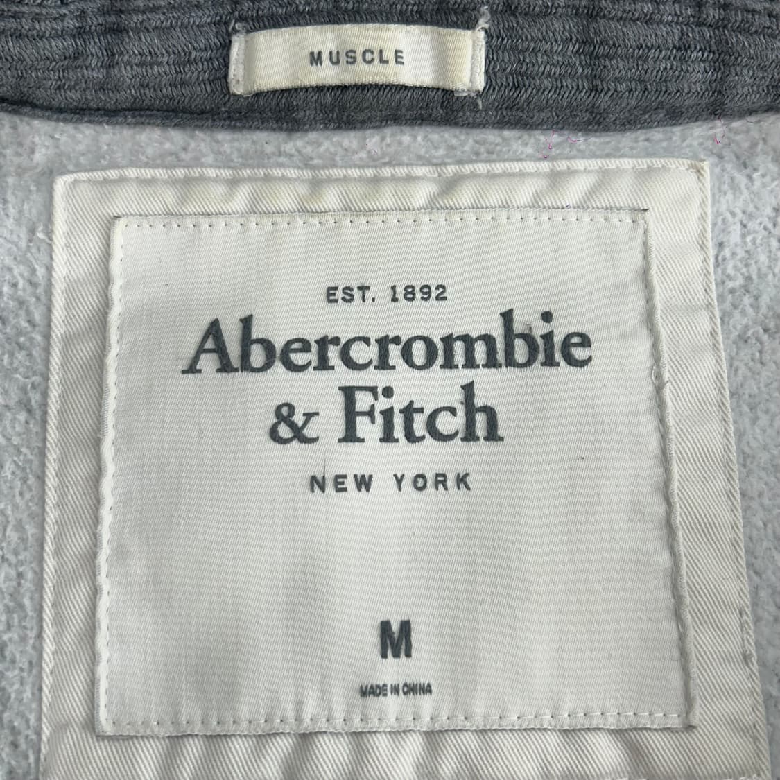 Abercrombie 아베크롬비 블루 스펠아웃로고 그레이 후드집업 상품이미지6