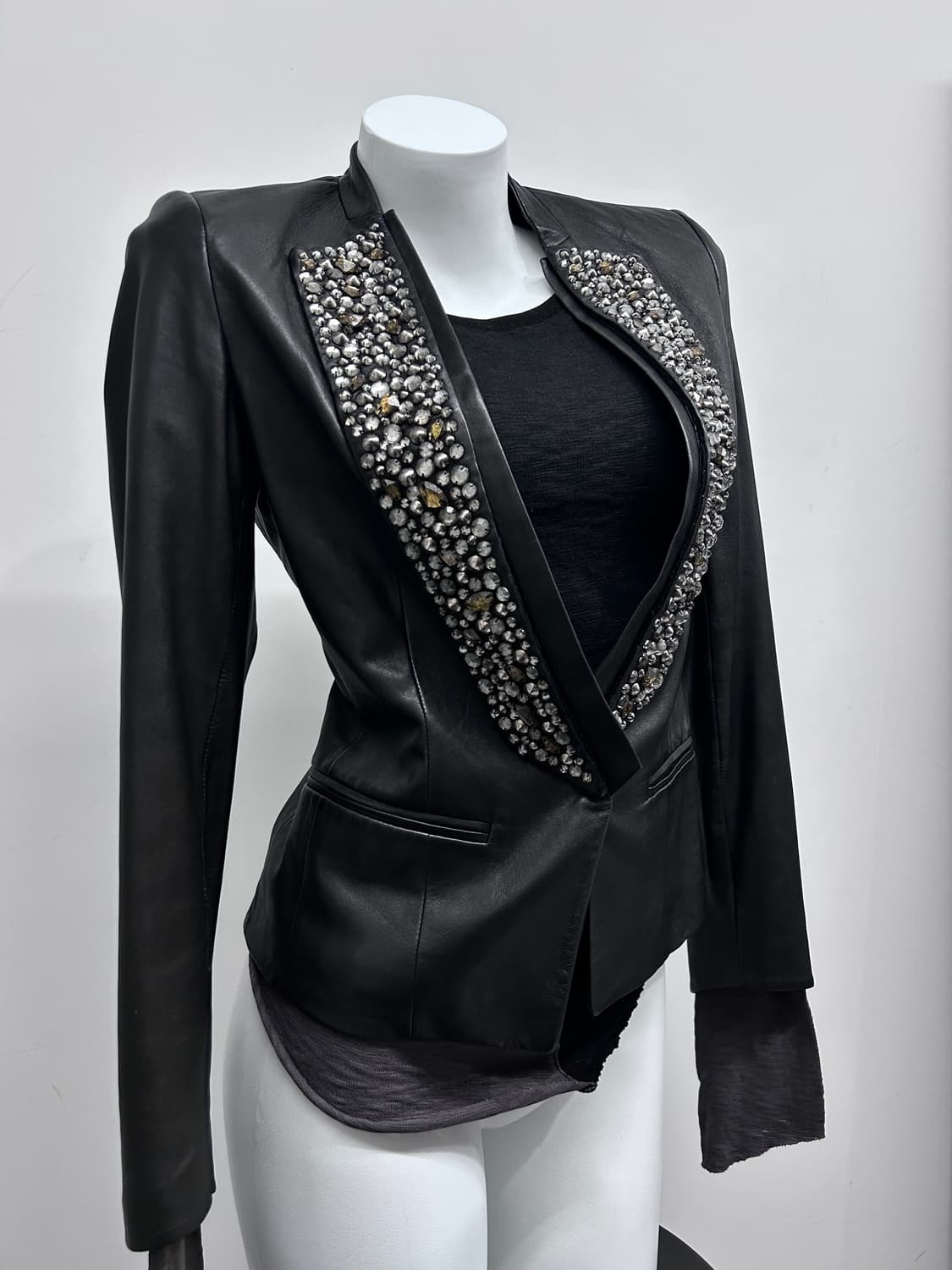 타임 스톤 큐빅 라펠 램스킨 자켓 상품이미지3