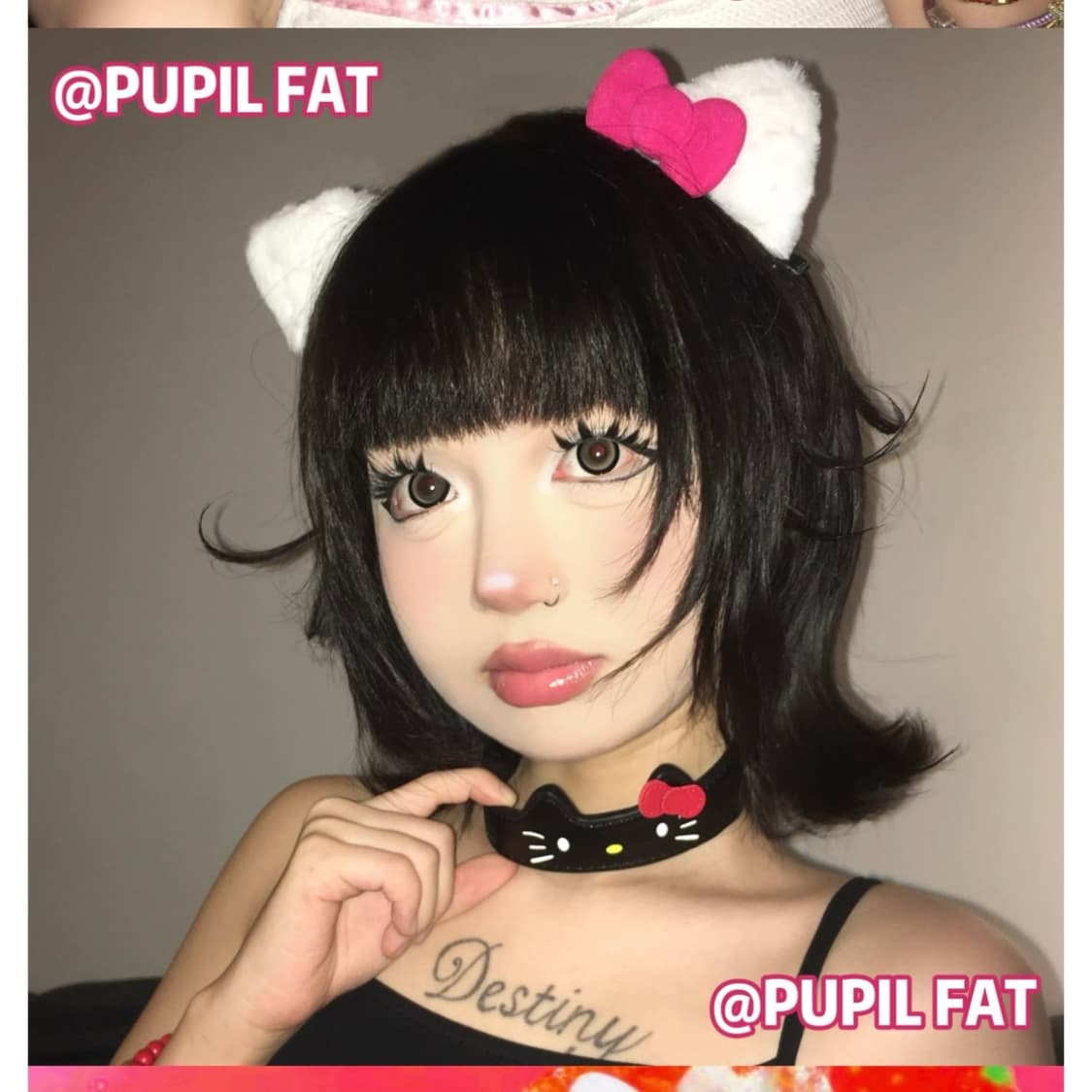 PUPILFAT hellokitty초커 (y2k펑크갸루) 베이비메탈클럽깔 상품이미지2