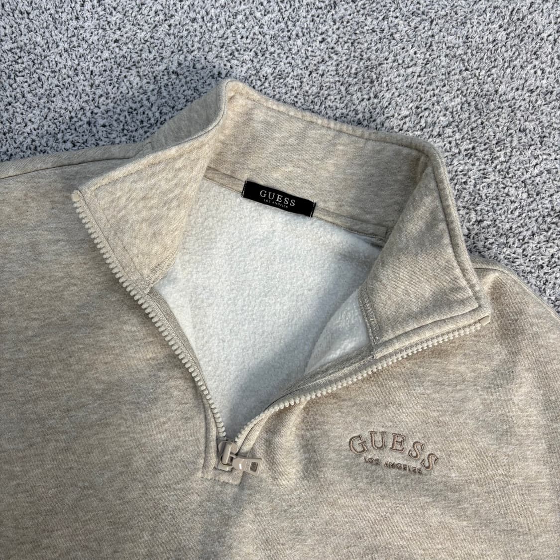 실측 게스 기모 오트밀 반집업 맨투맨 0303J 상품이미지3