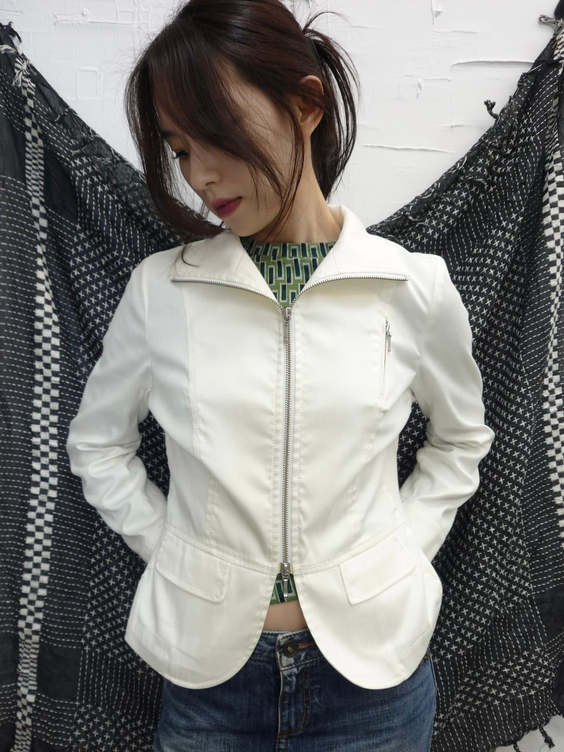 pure white zip-up 상품이미지1