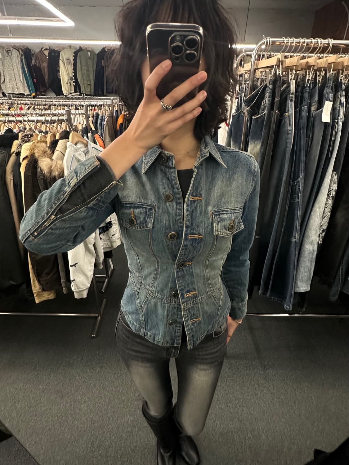 XS)THE LIMITED 빈티지 여성 데님자켓 상품이미지3