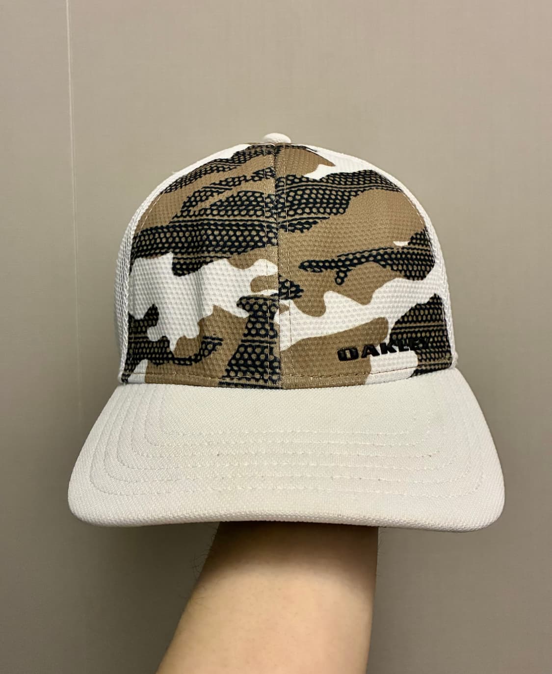 (L~XL)oakley 오클리 카모 화이트 플렉스핏 트러커 메쉬캡 모자 상품이미지2
