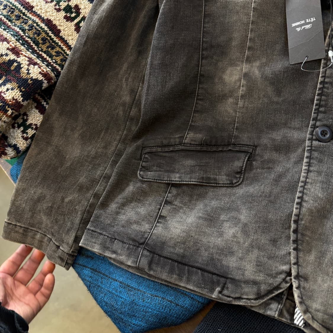 테테옴므 카즈타카 카토 워싱 스트레치 블레이저 상품이미지2